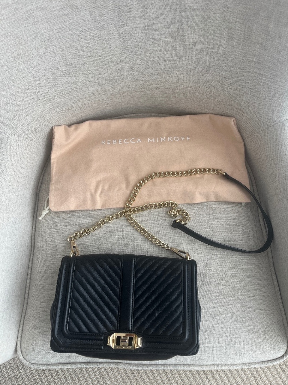 Rebecca Minkoff Chevron Quilted Leather Love Crossbody Bag